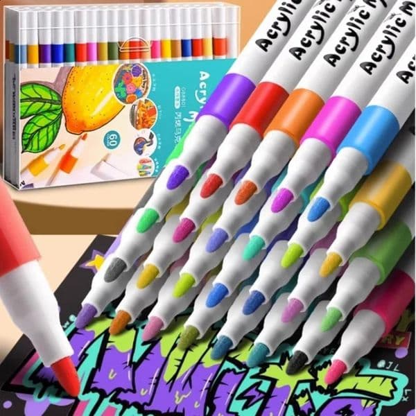 1280 Colores Set Acrylic Paint Art Marker Pen Rock Painting for Kids Graffiti Stone Ceramic Glass Wood DIY Crafts Art Supplies250919BJ