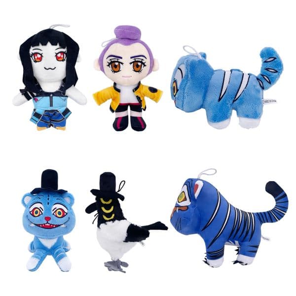 New Anime Kpop Demons Hunters Plush Cute Purple Tiger Black Hat Magpie With 3 Eyes Monster Hunt Girl Group Doll For Fans Gifts