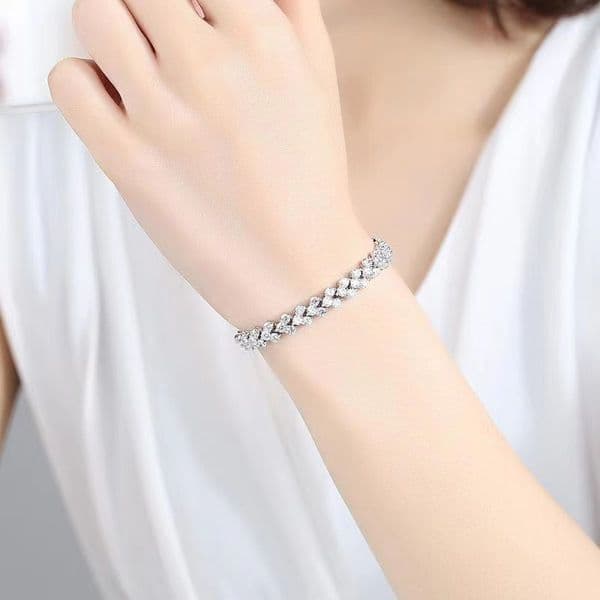 Live Roman Full Dia Bracelet for Women Exquisite Zircon Luxurious High-end Elegant Trendy Jewelry