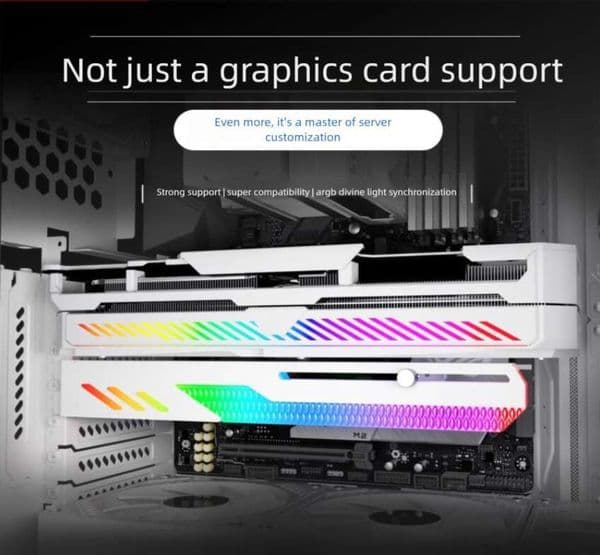 Cooler for GT8 0kg Top ARGB Computer 5V RGB Sync Horizontal Mounting Case Decoration Fixed Support Graphics Card Bracket