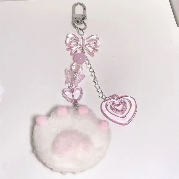 Mobile Phone Strap Handmade Cat Claw Phone Charm Sea Theme Y2K Cat Claw Pendant Blue Acrylic Star Bead Phone Keychain Backpack 250919BJ