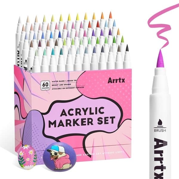 Arrtx Acrylic Paint Pens Fine Tip Acrylic Paint Markers for Rock Painting CeramicGlassCanvasMugWoodEaster Egg250919wwBJ