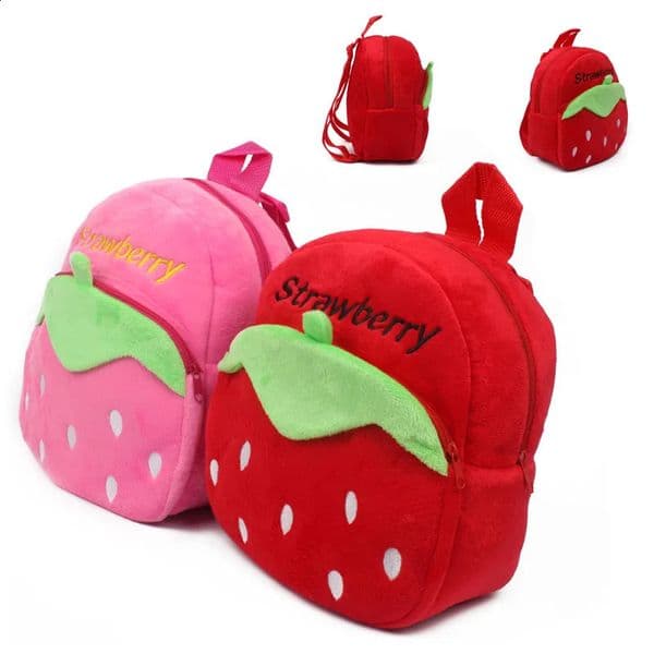 Cute Strawberry Plush Backpack Cartoon Animal Mini School Bags Candy Bag for Kids Baby Girl Boy Gift 13 Years 250919BJ