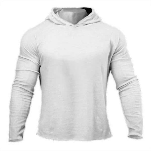 Plain Mens Hooded Tshirts Spring Autumn Cotton Fitness Long Sleeve Hoodies Breathable Workout Gym Clothing Sports Muscle ShirtXJ250920