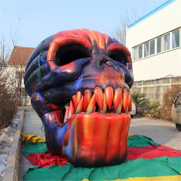 Outdoor factory price Hanging Halloween Decorative Inflatable Skull With Light For Halloween Inflatable Decoration