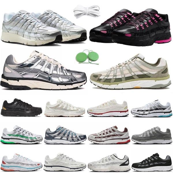 Casual Shoes Men Women P 6000 Running Designer Sneaker Triple Black White Khaki Wolf Grey Metallic Silver Racer Blue Lady Trainers Sports Sneakers Jogging Walking