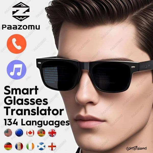 Smart 134 Online Language AI Automatic Dialogue Translation Bluetooth Glasses Speaker Sports UV Protection Smart Sunglasses With Camera