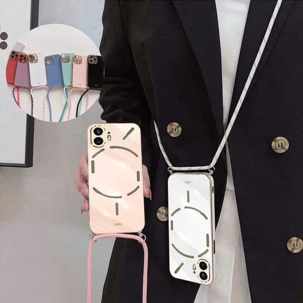 Crossbody lanyard Plating Phone Case For Nothing Phone 2 Soft TPU Lens protection Shockproof Back Cover For Nothing Phone 3A ProXJ250922
