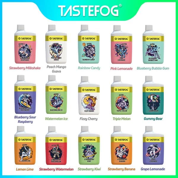 Spain Warehouse Wholesale Tastefog Astro 7000 Puffs Rechargeable Disposable E-Cigarette 2% 15flavors Stock