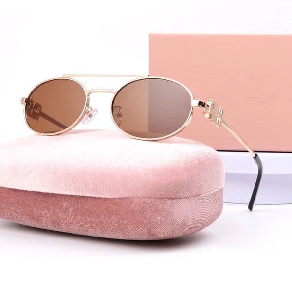 2025 Women sunglasses Fashion glasses oval Designer sunglass womens anti-radiation UV400 Polarized lenses Metal frame mens retro eyeglasses with box