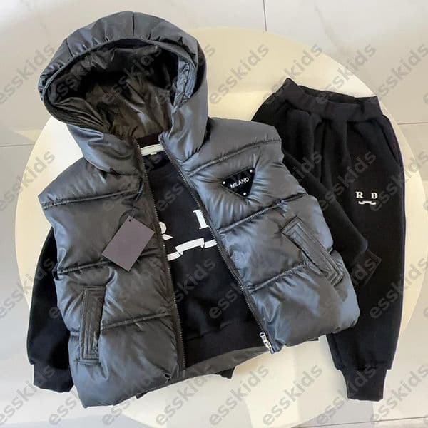 Kids Designer Clothes Thick Kid Jacket Clothing Sets Hoodie Pants Boys Girls Vest Down Coat High Quality Jackets Sweatshirts Children Outfits -12 DPD2509224