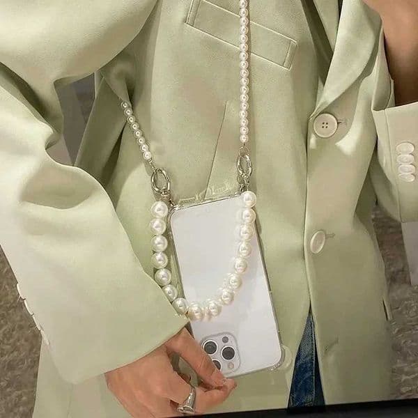 Pearl Bracelets Chain Crossbody Necklace Lanyard Phone Case For 15 14 13 11 12 Pro Max 7 8plus CoverXJ250922