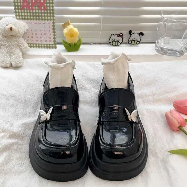 Women Mary Jane Shoes Design Fashion Slip on Decoration Shoes Spring Autumn Ladies Black Bow Loafers Elegant Wedding Party Pumps W250922