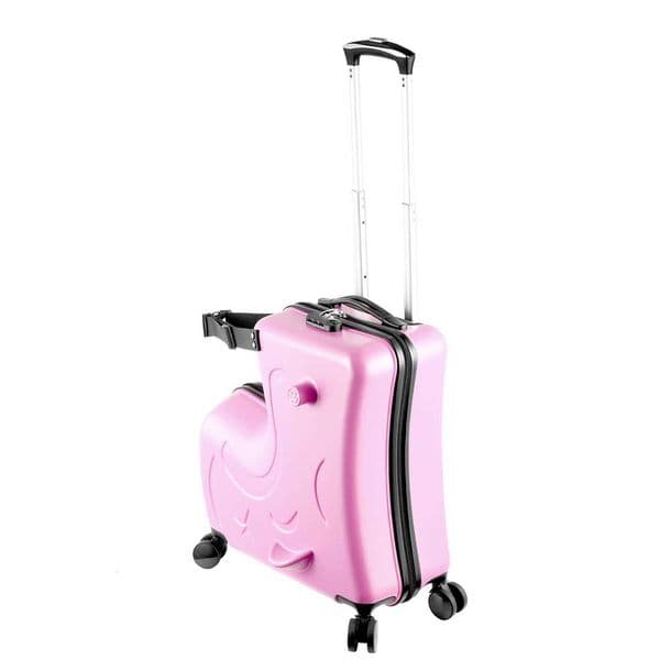 36 Years Old RideOn Suitcase with 360 Swivel Wheels and Rear Brake 20 Inch AirplaneApproved Luggage with 3Digit Lock PinkXJ250922