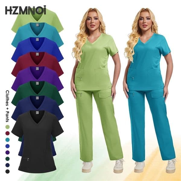 High Quality Scrubs Uniform Nurse Accessories Pet Clinic Doctor Work Clothes Multicolor Anesthetist Uniforms Nurse Women 250922