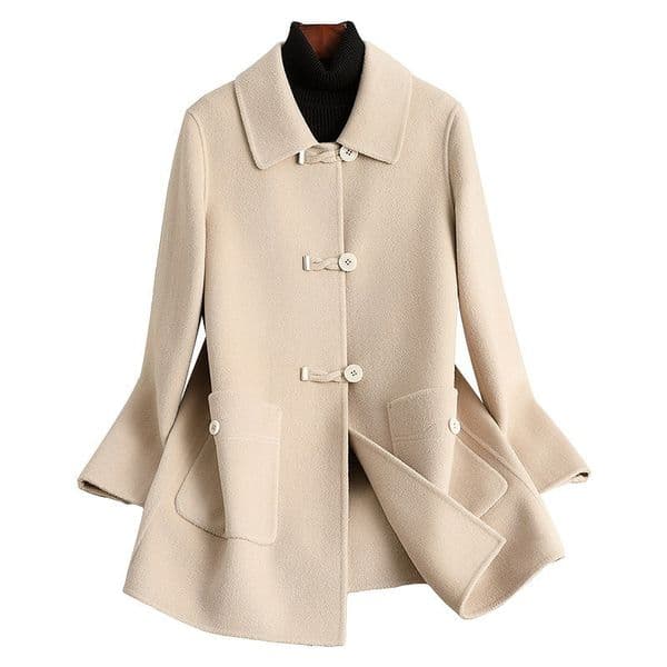 D4250 Double-faced fleece wool coat for women short 2024 autumn and winter new Chinese style mother's wear
