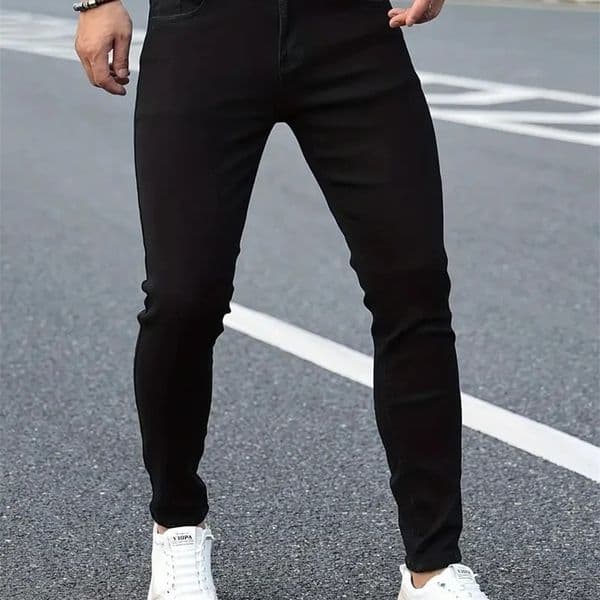 2024 Men Classic Advanced pencil Jeans Jean Homme Man Soft Stretch Black Biker Masculino Denim Trousers Mens Solid Pants 250206BJ