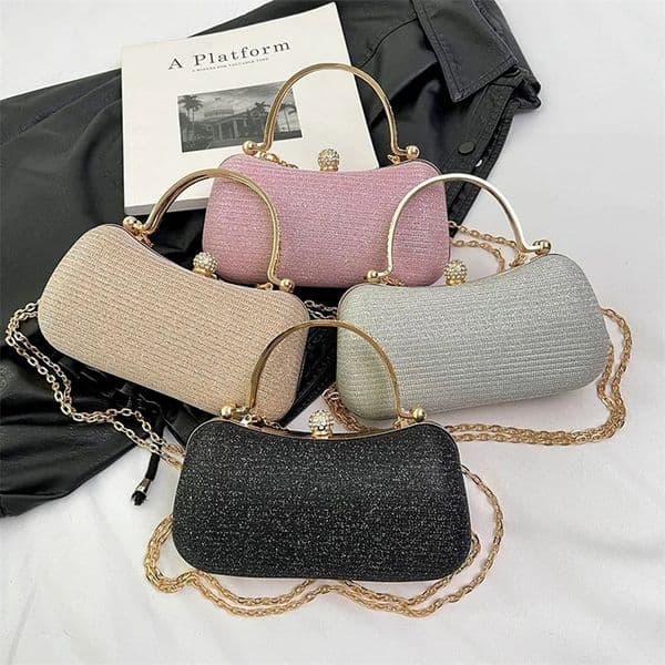 Fashion Womens Bags Texture Rhinestone Handbag Slanting Cross Single Shoulder Banquet Bag Celebrity Dinner Bag Clutch Bag 250306