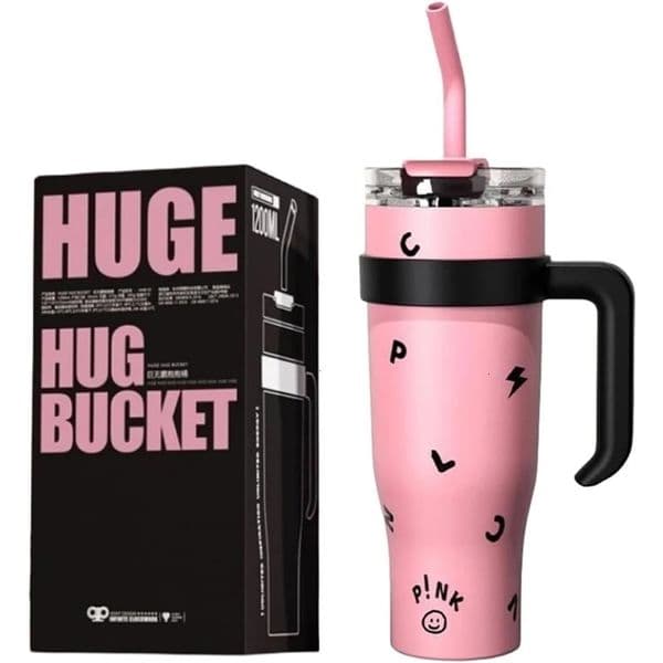 40OZ Thermos Cup Large-capacity Sport Water Bottle Stainless Steel Vacuum Insulated Tumbler Car with Straw Travel Drinkware 240425bj