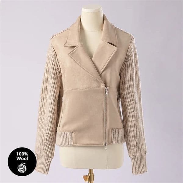 CA-53 Womens Winter Clothing Artificial Deer Fur and Merino Wool Coat Womens Coat Leather Jacket 240930