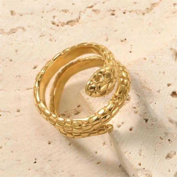 Exaggerated Twist Snake Open Rings For Women Fashion Retro 316l Stainless Steel Men Jewelry Gift Black Friday Offers 2023 240125bj