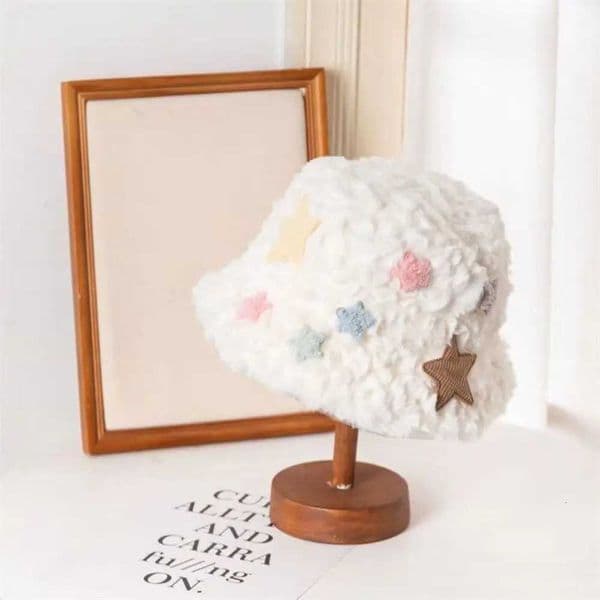 Portable Plush Bucket Hat Casual Outdoor Sunscreen Fisherman Cap Foldable Panama Hat WomenXJ250923