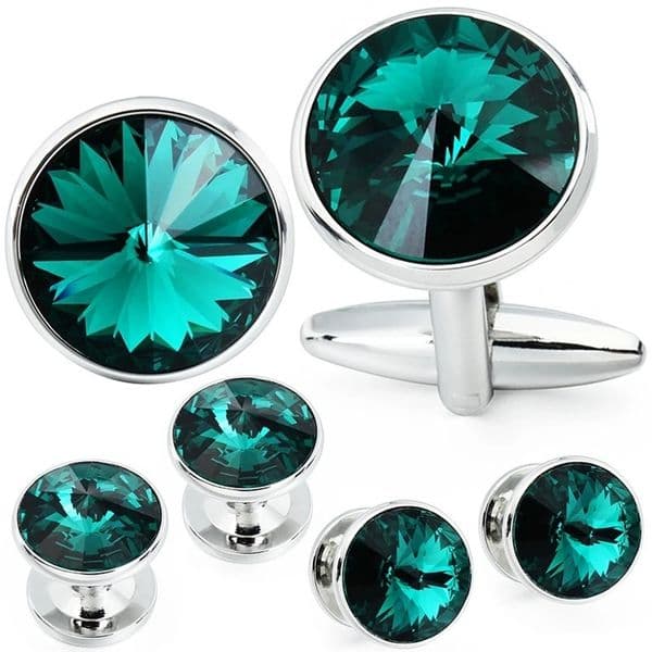 2026 New HAWSON Cufflink And Stud Set For Mentuxedo Shirt Crystal Cufflink Set For Men Wedding Party Jewelry Or Accessories 241225Bj Designer
