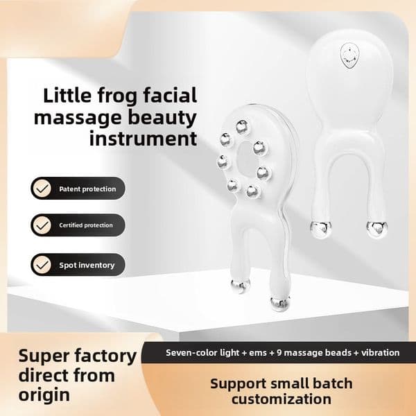 EMS LED Color Light Facial Massager Vibration Roller Beauty Device Face Eye Care Essence Import Instrument Skin Firming Lifting Tool