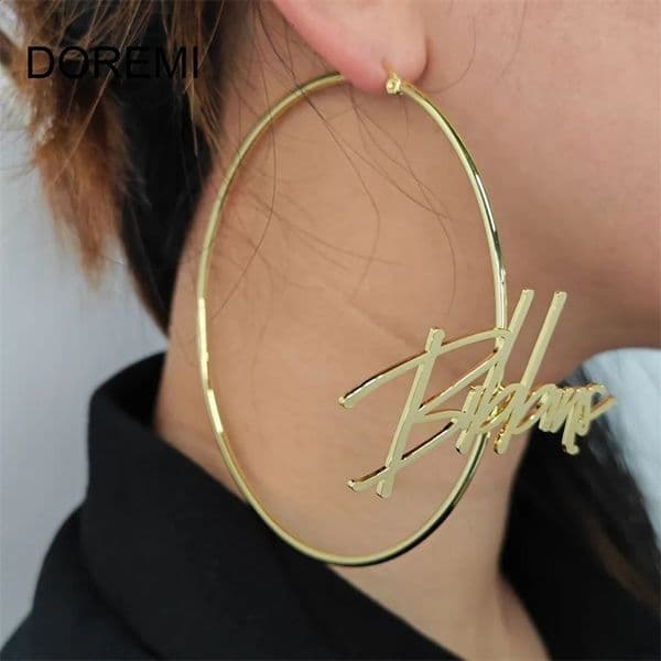 DOREMI Custom Name Earring With Stainless Steel Letter Round Drop Name Custom Name Earrings Female Anti-allergy Jewelry 250206