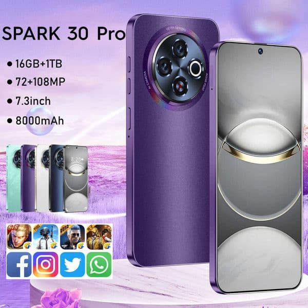 New Tecno Camon 30 Pro 5G Phone IMD Colorful Android 14 Hot-Selling Perforated 7.3Inch Large Screen Smartphone