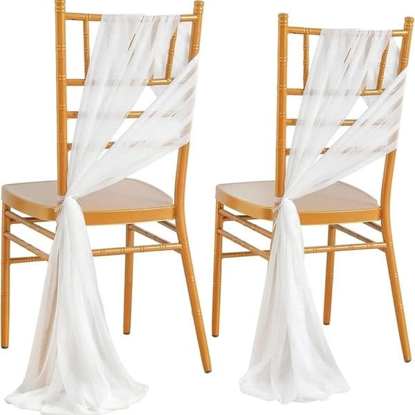 24 pieces of 17x250cm green chiffon chair belts 12 sets of belts wedding chair covers ribbons wedding party aisle chair decorations 240903bj