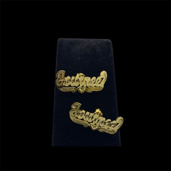 Hoop Huggie Double Plated Custom Earring Personalized Women Letter Customized Name Earrings Hiphop Women Jewelry Drop 230209