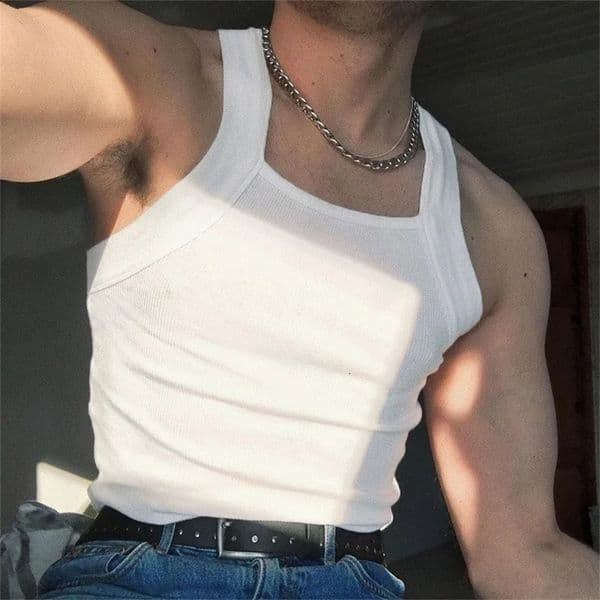 Men Fashion Tank Tops Solid Color O-neck Sleeveless Skinny Gym Streetwear Casual Vests Party Men Clothing250214bjBJ