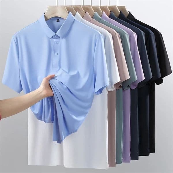 Mens Summer Short Sleeve polo Shirt men t shirts casual men clothing men white shirt summer clothing for gentleman 250303