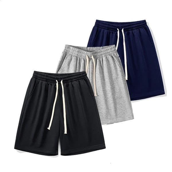 Summer Running Shorts for Men Casual Jogging Sport Short Pants Solid Color Drawstring Loose Dry Gym Sports Shorts250312bjBJ