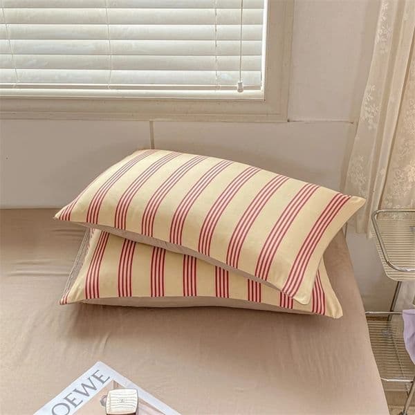 Bonenjoy Pillowcase Stripe Style Pillow Cover Printed Pillowslip 2pcs Rectangle Cushion Cover 48x74cm Pillow Case funda almohada 240626