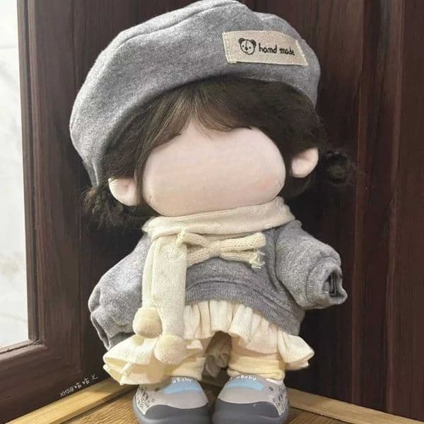 20cm new Weekly Girl grey set baby dress cute doll Cotton doll dressup baby dress replacement X250923