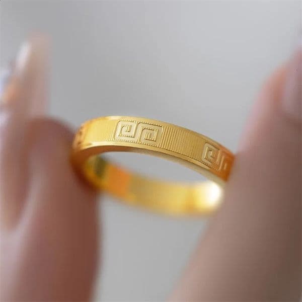 100% original 18K gold jewelry ring womens wedding ring Bohemian engagement ring irregular Anillos Mujer 18K gold with box 240925