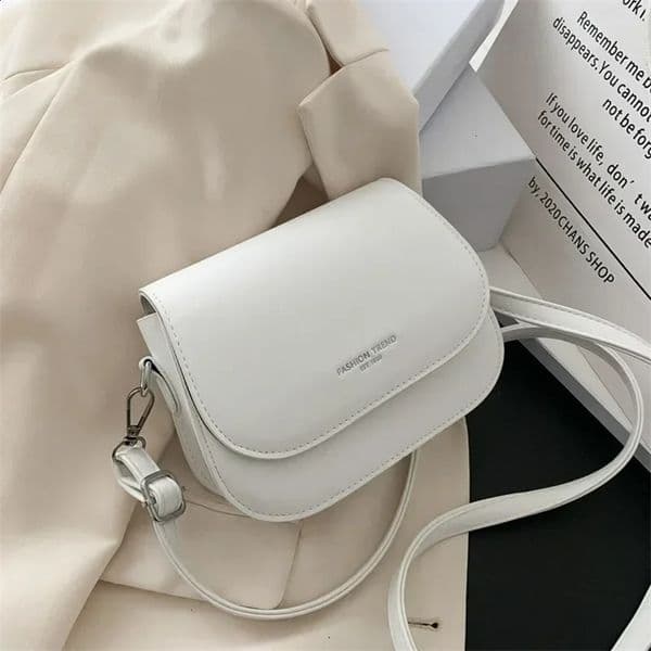 Trendy Saddle Shoulder Bag Women PU Leather Crossbody Bag Simple Solid Color Flap Messenger Bag Fashion Handbags Pouch 241224bj