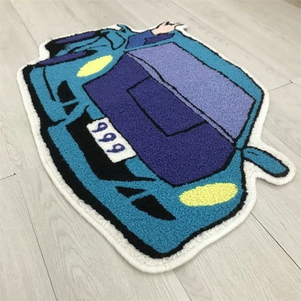 Carpet Fashion Car Shape Handmade Embroidered Plush Rug Children Living Room Bedroom Decor Floor Mat Doormat 75X50cm 230824bj