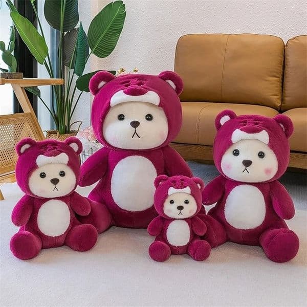 Plush Dolls 1Pcs 28 40cm Cute Rose Red Cartoon Bear Toys Animals Soft Stuffed For Gift 231116