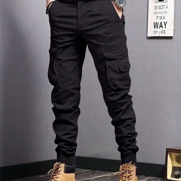 Casual Side Flap Pockets Workwear Tapered Pants Mens Cargo Pants For Spring Fall Outdoor 250313bjBJ