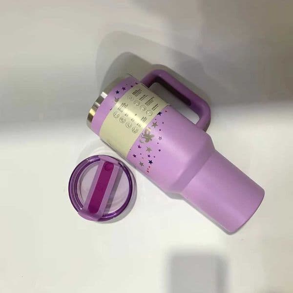 1200 Ml Insulated Mug with Handle and Straw Stainless Steel Tumbler with Spillproof Lid for Hot or Cold Drinks X2509221