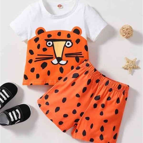 Baby Cartoon Graphic Tee & Shorts SHE