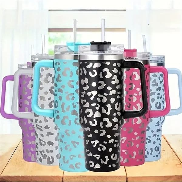 40oz Mug Water Bottle Insulated Tumbler With Handle Lid Straw Large Capacity Stainless Steel Coffee Cup Outdoor Car Vacuum Flask 240425bj