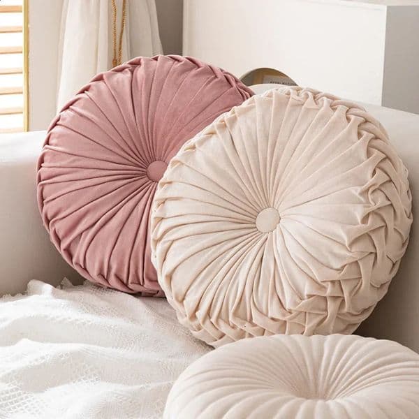 Pumpkin Pillow Round Pillow Pink Cushion Waist Pillow Living Room Sofa B B Decorative Wheel Futon 240730