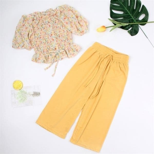 LZH Children Clothing Summer Toddler Girls Clothes T-shirt+Trousers 2Pcs Outfit Suit Kids Tracksuit For Girls Clothing Sets 220509