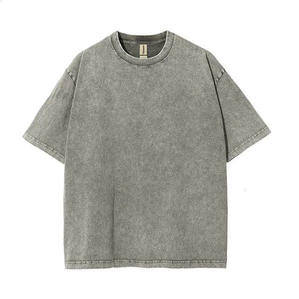 Washed t shirt for men Cotton Loose Crew Neck Oversized T-shirt Mens Korean Y2k Casual Vintage Short Sleeve tshirt tee 241224