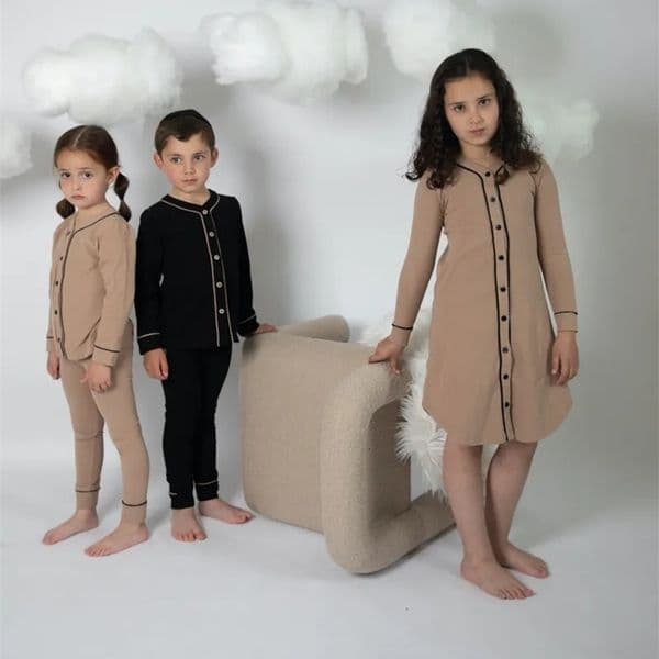 Clothing Sets AS boy girl button pjs long sleeve autumn winter dress 231025