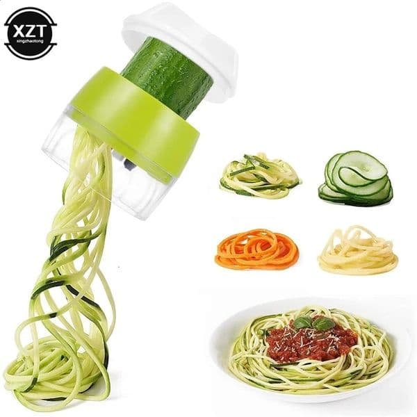 Handheld spiral slicer vegetable slicer vegetable spiral slicer cutter zucchini pasta making machine kitchen tool 240809bj